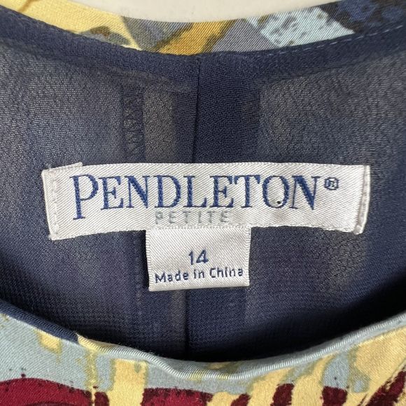 Pendleton Womens Multicolored Abstract Cap Sleeve Sheath Dress 14 NWOT - Picture 6 of 7